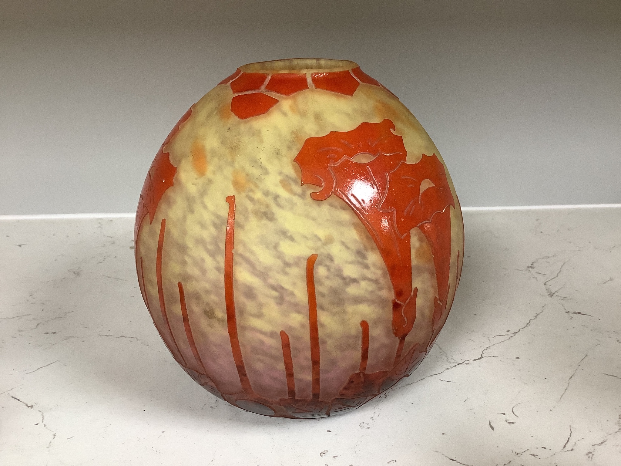 A Charder cameo glass vase